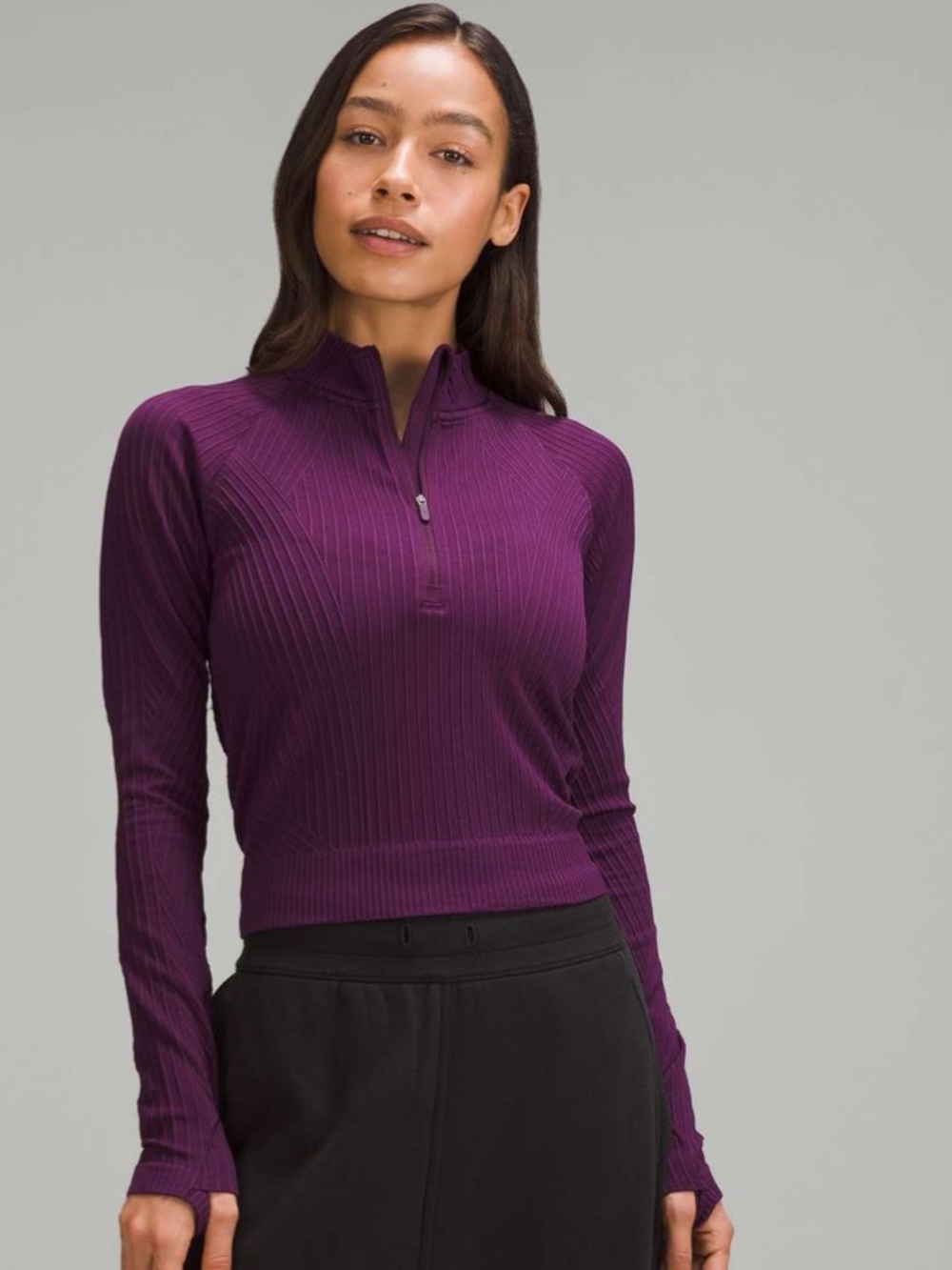 Lululemon Rest Less Cropped Half Zip Long Sleeve
Aerial Current Dramatic Magenta